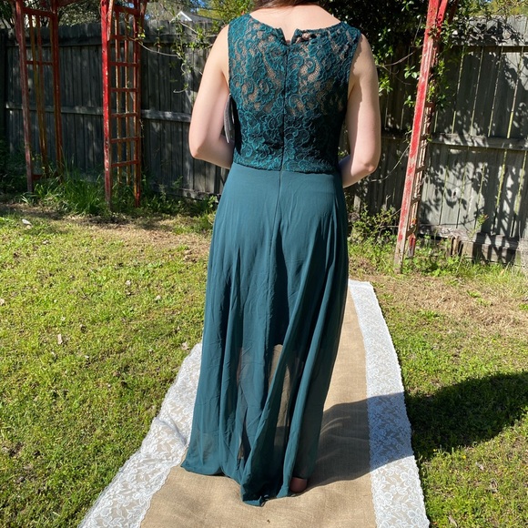 Pretty Party dress. Green hi-low dress, women’s size Medium (6/8) - Picture 4 of 12